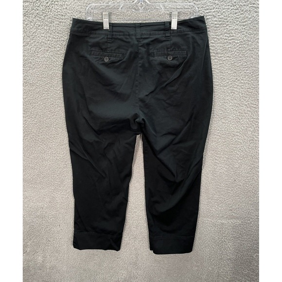 Chicos Pants Womens 1.5 US 10 Black Cropped Stretch Preppy Careerwear Casual - Picture 2 of 6